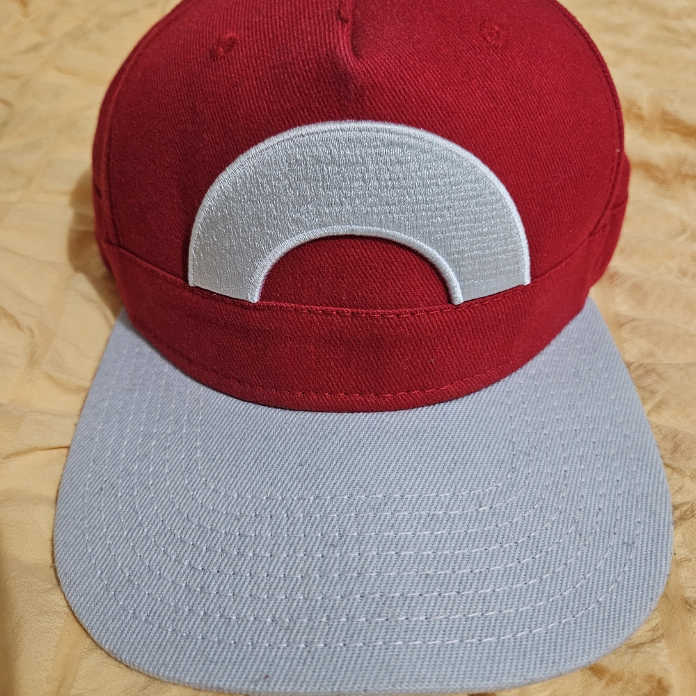 Pokemon Hat Mens OSFM Trainer Red Snapback Baseball Cap